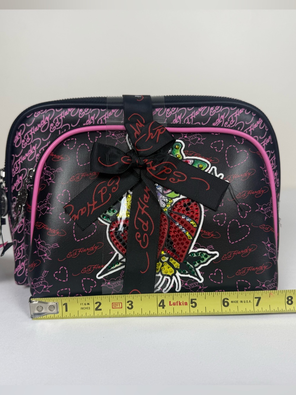 Ed Hardy 2-Piece Rhinestone Cosmetic Bag Set ✨🖤 - Picture 8 of 10